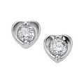 Heart Shaped Canadian Diamond Stud Earrings in 10K White Gold (0.05 CT. T.W.)